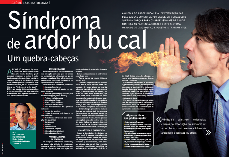 Ardor Bucal, artigo de Imprensa da Clínica Dentária Jardim dos Arcos