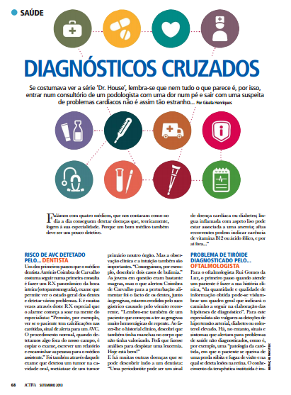 Artigo informativo sobre diagnósticos cruzados em saúde oral